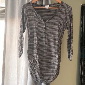 Motherhood Maternity Striped 3/4 Sleeve Top